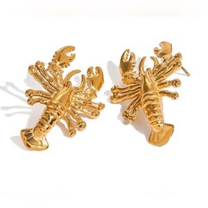 Gold Lobster Statement Earrings